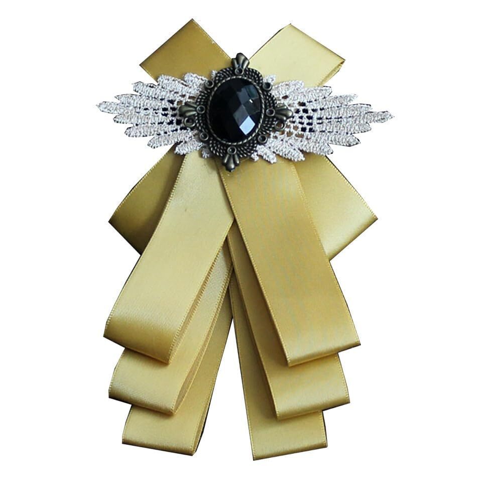 9195 Suit Collar Dress Tie Brooch Yellow